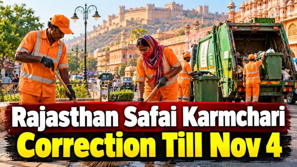 Rajasthan Safai Karmchari Correction Till Nov 4