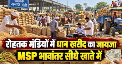 रोहतक मंडियों में धान खरीद का जायजा