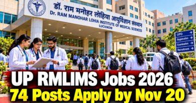 UP RMLIMS Lucknow Recruitment 2026 74 Non-Teaching Posts