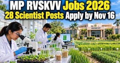 MP RVSKVV Jobs 2026 28 Scientist Posts Apply by Nov 16
