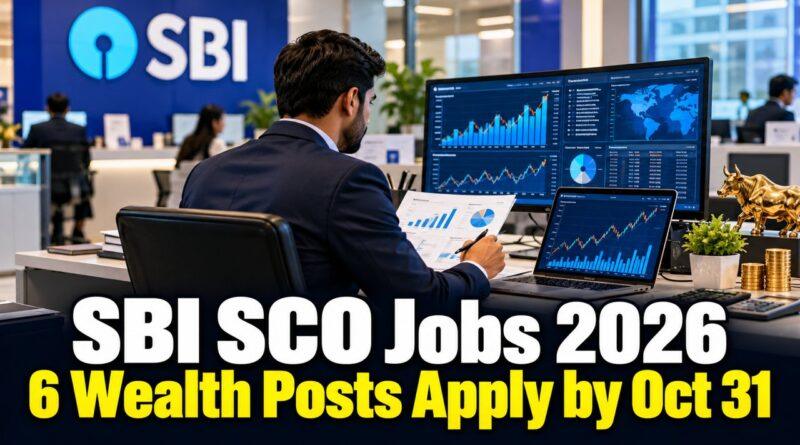 SBI SCO Jobs 2026 6 Wealth Posts Apply by Oct 31