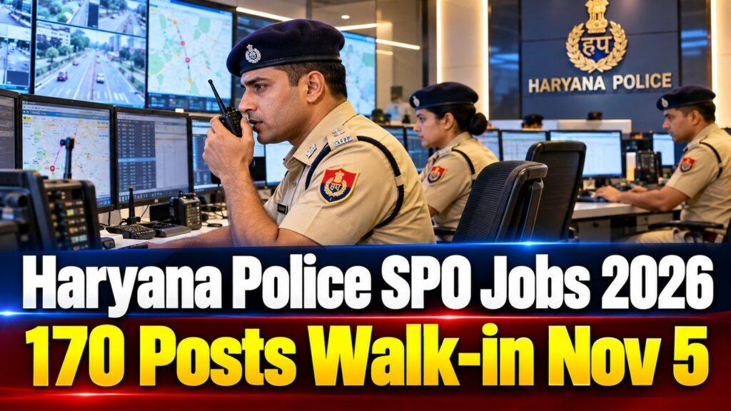 Haryana Police SPO Jobs 2026 170 Posts Walk-in Nov 5