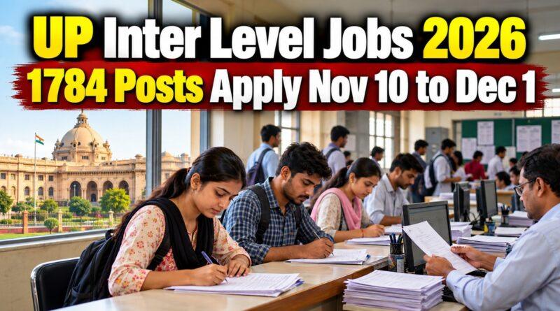 UP Inter Level Jobs 2026 / 1784 Posts Apply Nov 10 to Dec 1