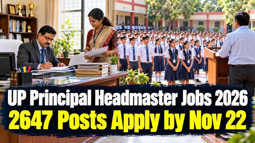 UP Principal Headmaster Jobs 2026 / 2647 Posts Apply by Nov 22