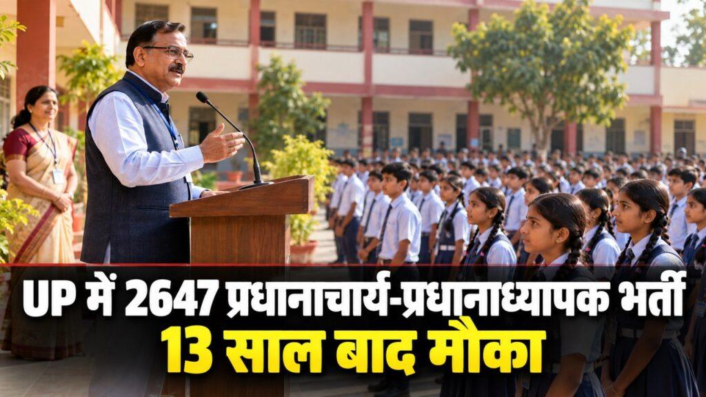 UP में 2647 प्रधानाचार्य-प्रधानाध्यापक भर्ती