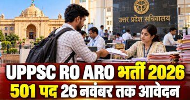 UPPSC RO ARO भर्ती 2026 501 पद 26 नवंबर तक आवेदन