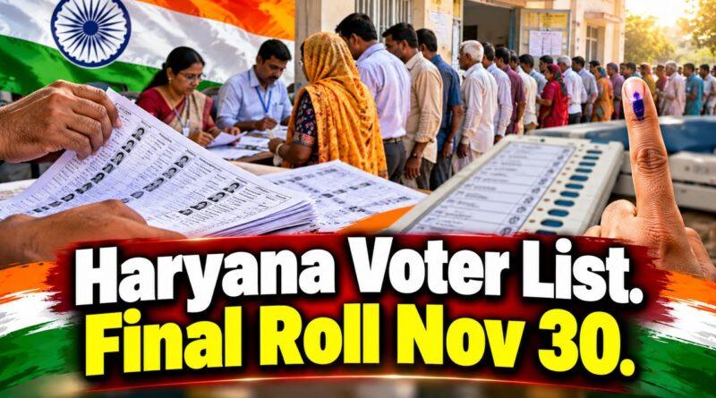 Haryana Voter List Final Roll Nov 30