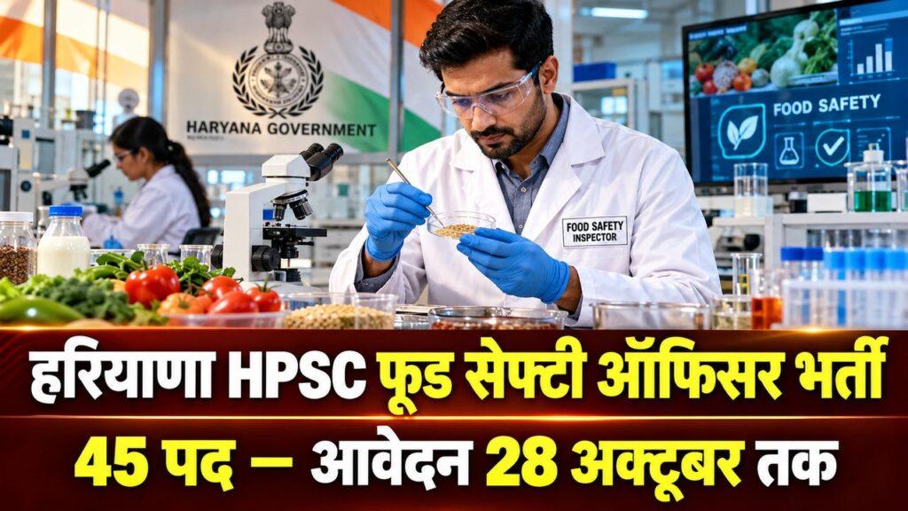 हरियाणा HPSC फूड सेफ्टी ऑफिसर भर्ती 2026