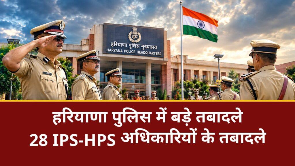 हरियाणा में 28 IPS-HPS अधिकारियों के तबादले