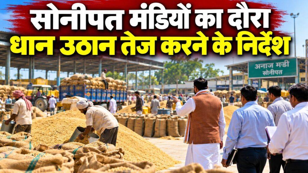 कृषि मंत्री श्याम सिंह राणा सोनीपत मंडी दौरा