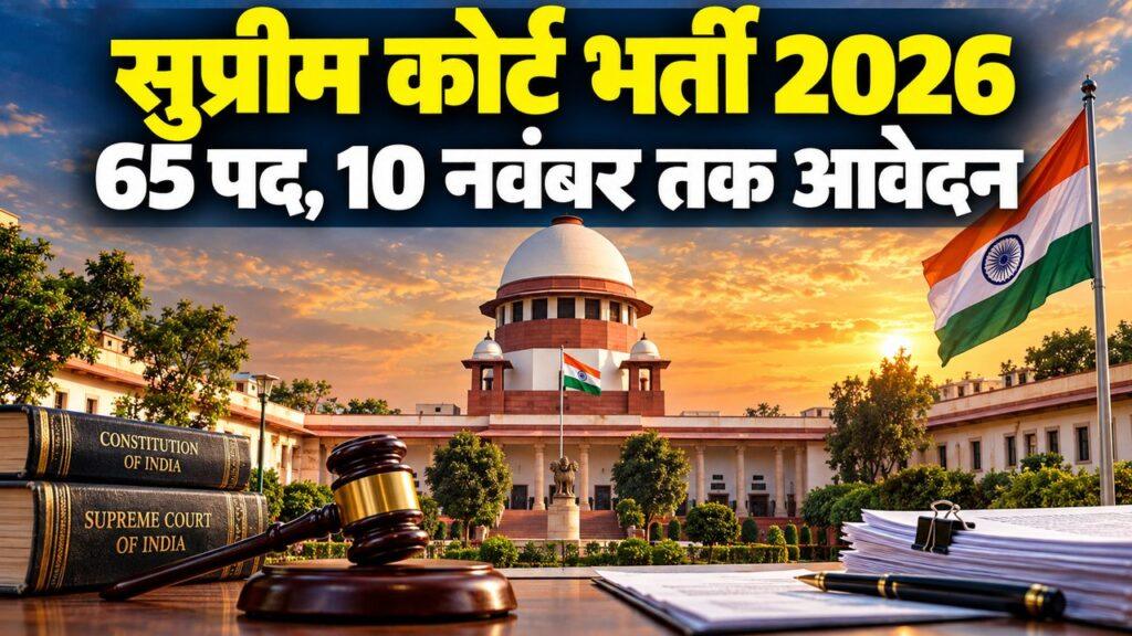 दिल्ली सुप्रीम कोर्ट भर्ती 2026 — 65 सीनियर पर्सनल असिस्टेंट पद