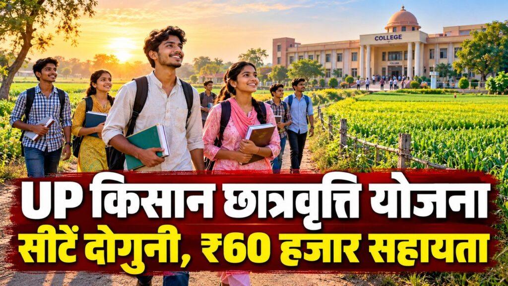 UP मुख्यमंत्री कृषक छात्रवृत्ति योजना — सीटें दोगुनी, ₹60,000 सालाना सहायता