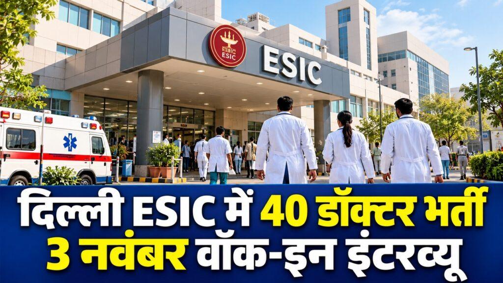 दिल्ली ESIC ओखला 40 डॉक्टर भर्ती