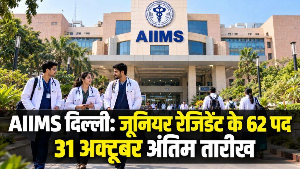 AIIMS दिल्ली: जूनियर रेजिडेंट के 62 पद