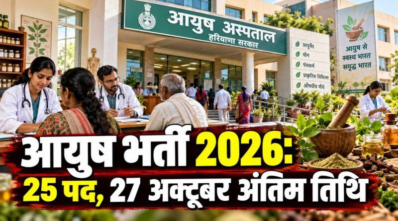 Haryana AYUSH Recruitment 2026