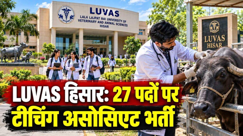 LUVAS हिसार: 27 पदों पर टीचिंग असोसिएट भर्ती