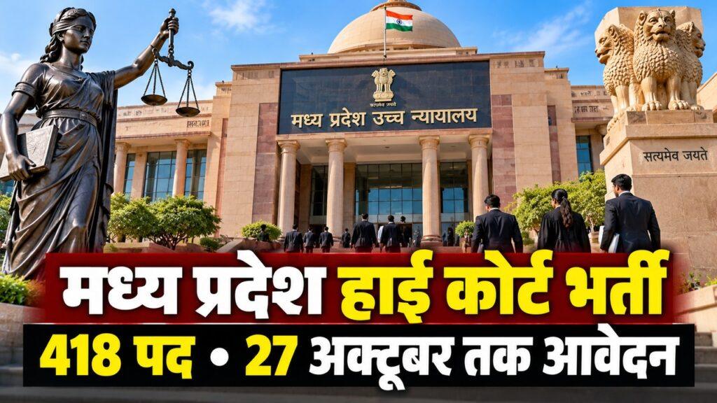 मध्य प्रदेश हाई कोर्ट भर्ती 418 पद