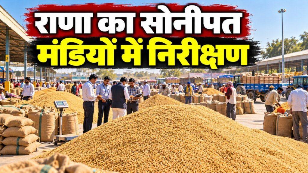 कृषि मंत्री श्याम सिंह राणा का सोनीपत मंडियों में निरीक्षण