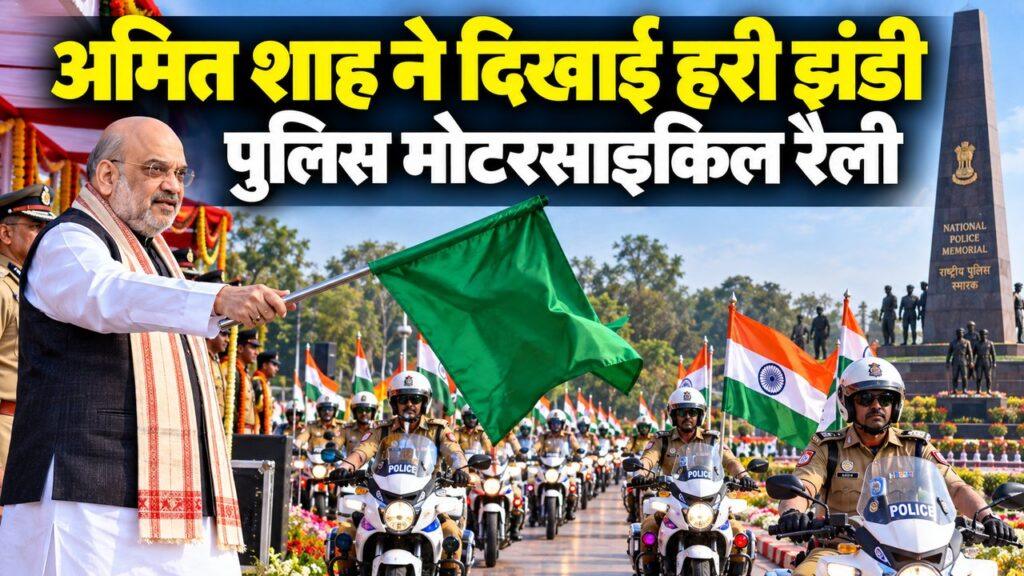 अमित शाह — पुलिस स्मृति दिवस पर मोटरसाइकिल रैली को हरी झंडी