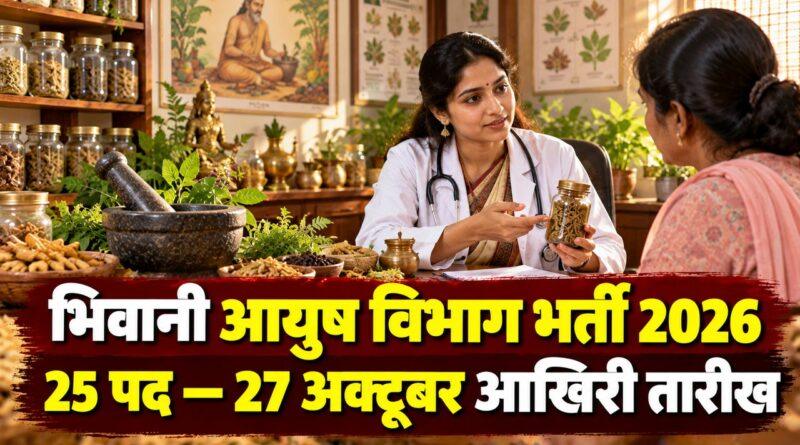 भिवानी आयुष विभाग भर्ती 2026