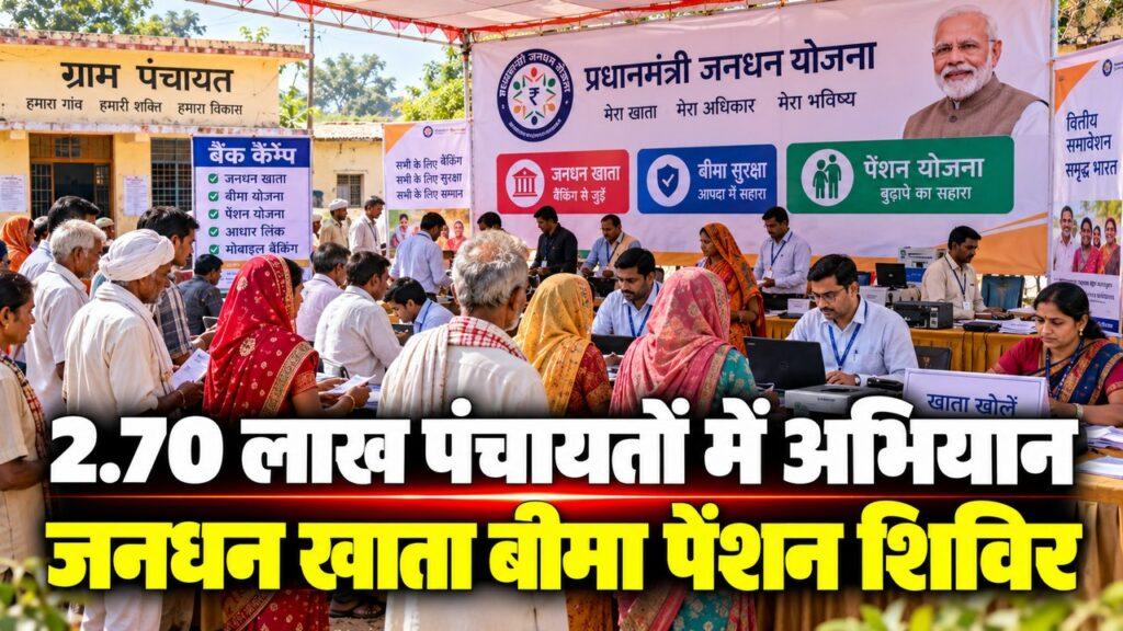 2.70 लाख पंचायतों में अभियान, जनधन खाता शिविर