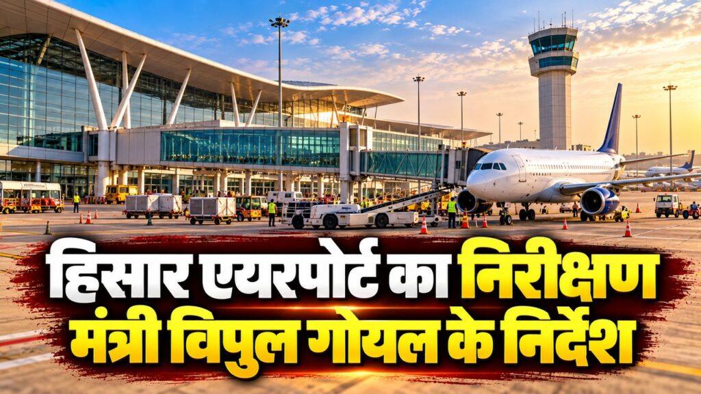 हिसार एयरपोर्ट निरीक्षण — कैबिनेट मंत्री विपुल गोयल