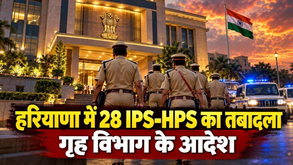 हरियाणा में 28 IPS-HPS अधिकारियों के तबादले