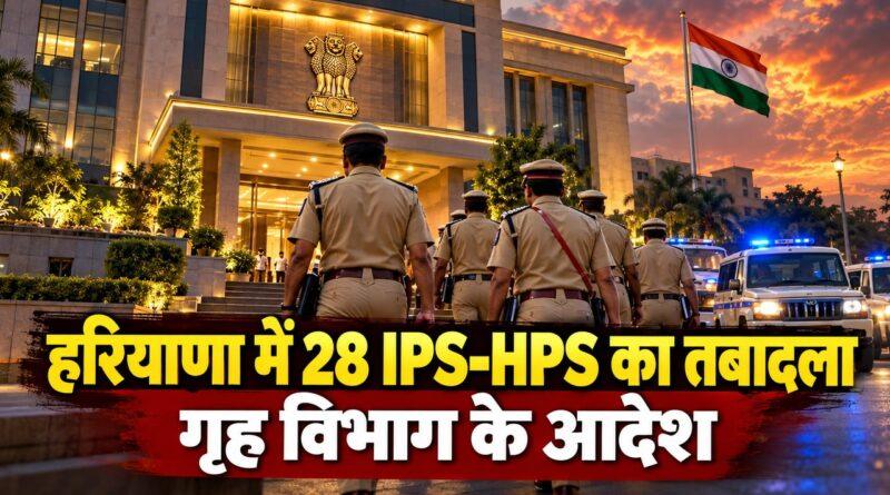हरियाणा में 28 IPS-HPS अधिकारियों के तबादले