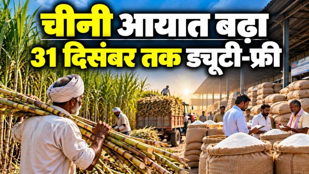 चीनी आयात 31 दिसंबर तक ड्यूटी-फ्री