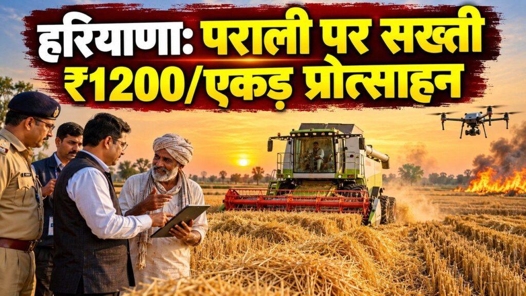 हरियाणा पराली सख्ती किसान प्रोत्साहन