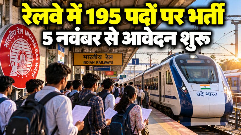 रेलवे में 195 पदों पर भर्ती, 5 नवंबर से आवेदन