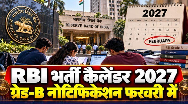 RBI भर्ती परीक्षा कैलेंडर 2027