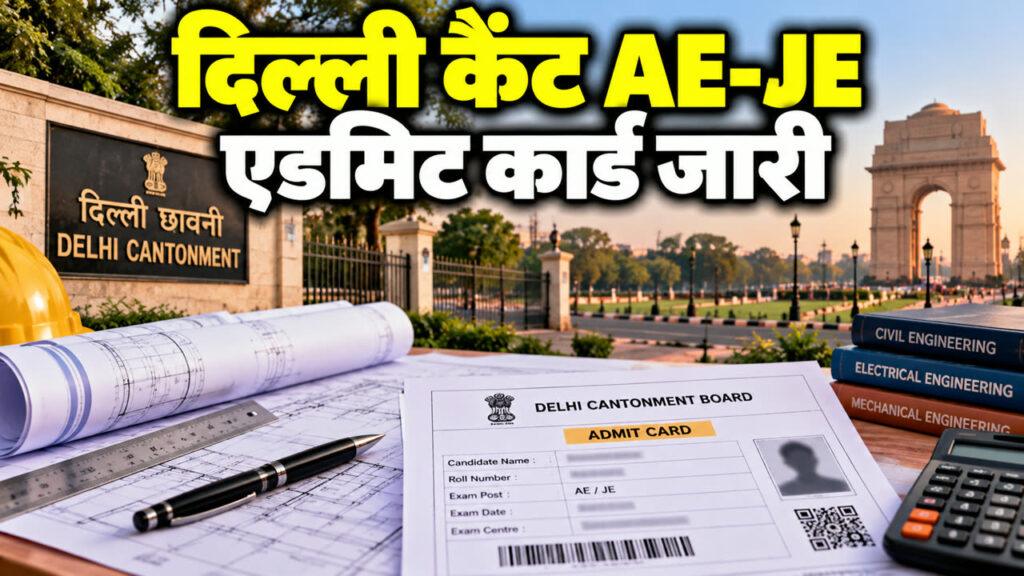 दिल्ली कैंट AE-JE एडमिट कार्ड जारी