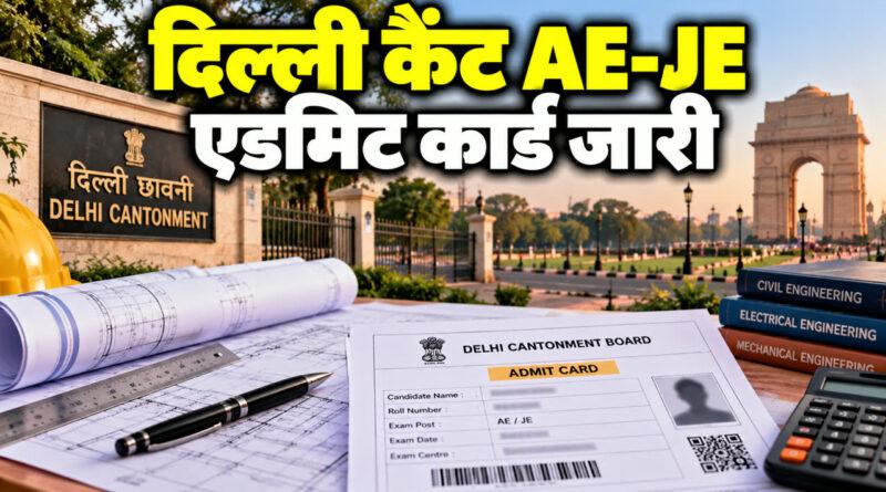दिल्ली कैंट AE-JE एडमिट कार्ड जारी