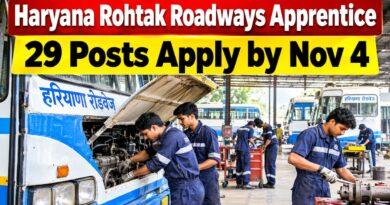 Haryana Rohtak Roadways Apprentice Recruitment 2026 29 Posts